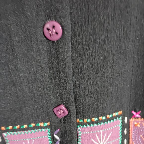 Drapers Damons Embroidered Jacket Top Petite Small Boho Artwear Folk Bohemian - Picture 9 of 9